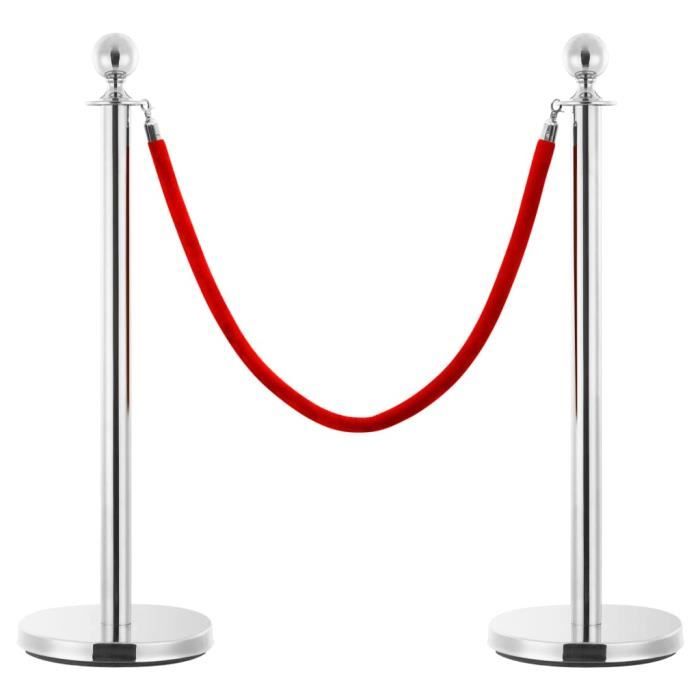 vidaXL Jeu de barrières de file d'attente VIP 3 pcs Inox Argenté