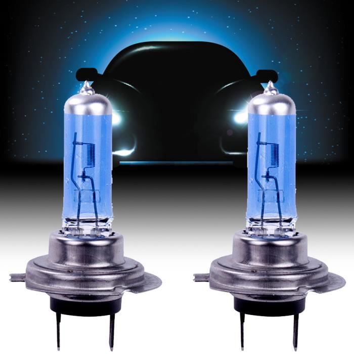 2x blanc 12V H7 100W 8500K lampe halogène super lumineux ampoules de phare de voiture halogène