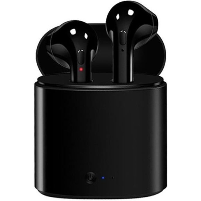 black with box Set -Écouteurs sans fil Bluetooth 5.0 TWS i7s,oreillettes intra auriculaires stéréo,casque d'écoute de Sport,appel