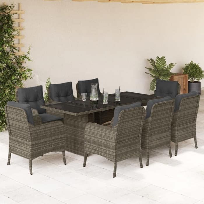 vidaXL Ensemble à manger 9 pcs résine tressée