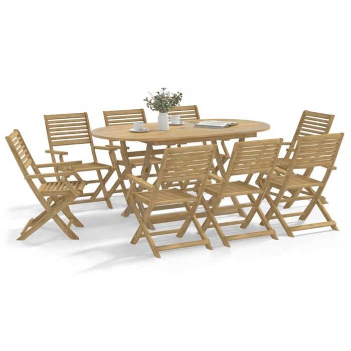 vidaXL Chaises pliables de jardin Acacia massif lot de 4 - vue 3