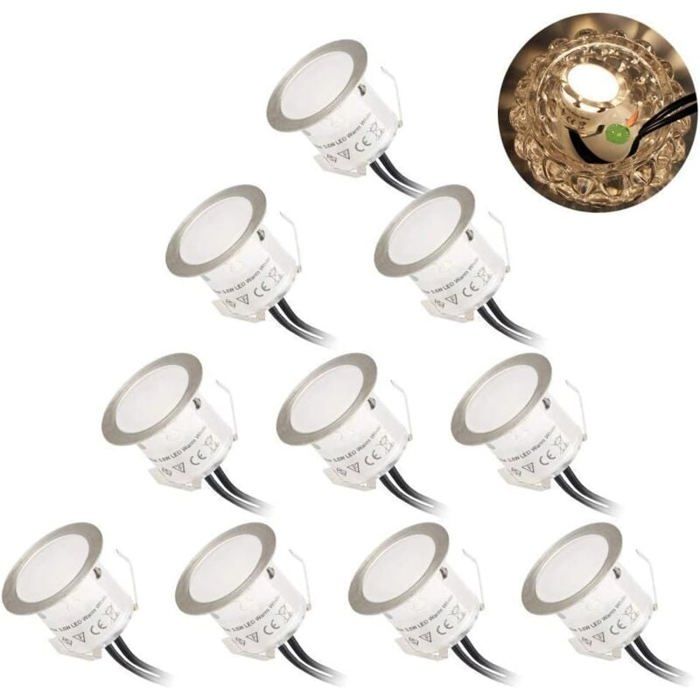 Spot LED encastrable extérieur - PZCC - PZCC - Pack 10 - IP67 étanche - 3000K blanc chaud