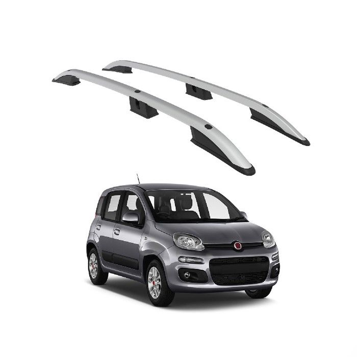 Barre Portapacchi Per Fiat Panda (319) 2012-2021 - 2 Barre In Alluminio, Grigio, Carico 75 Kg