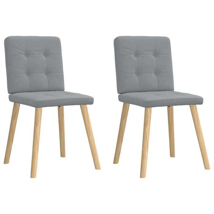 vidaXL Chaises à manger lot de 2 gris clair tissu chaise de dîner chaise de cuisine chaise dappoint chaise chaise de 4101068