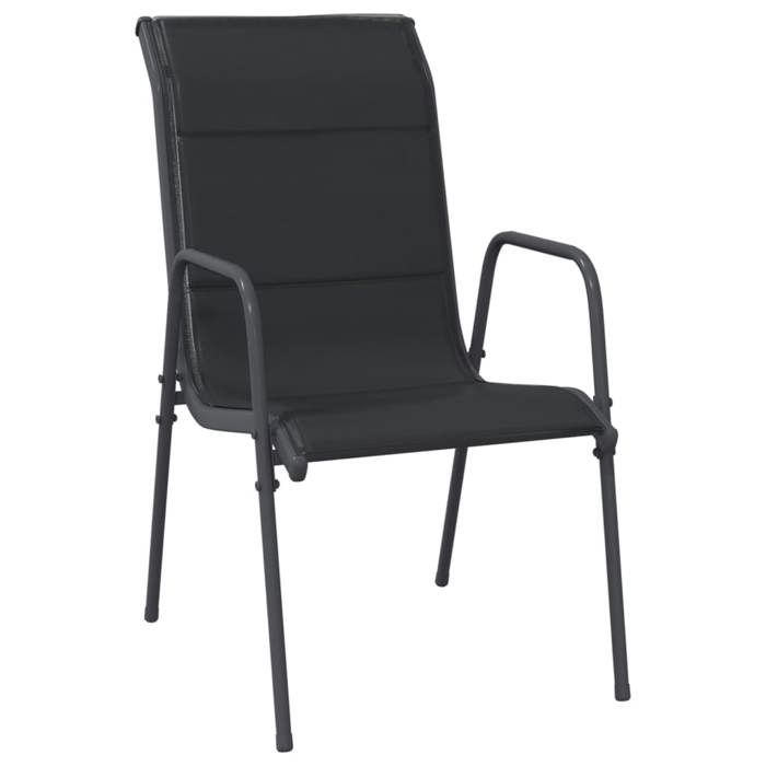 Bon plan Chaises de jardin - JILI HOT - 4 pcs Acier et textilène Noir - 51x66x88cm - Pour Patio/Plage Thome5744740