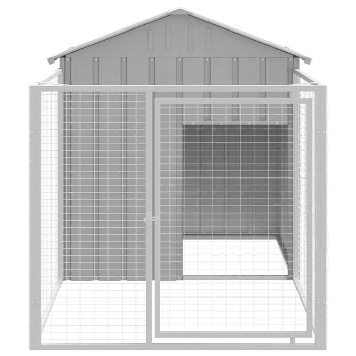 Comparer les prix de Niche pour chien - VENTE-FLASH - avec cour gris clair 117x201x123 cm - Pour rongeurs @66002390