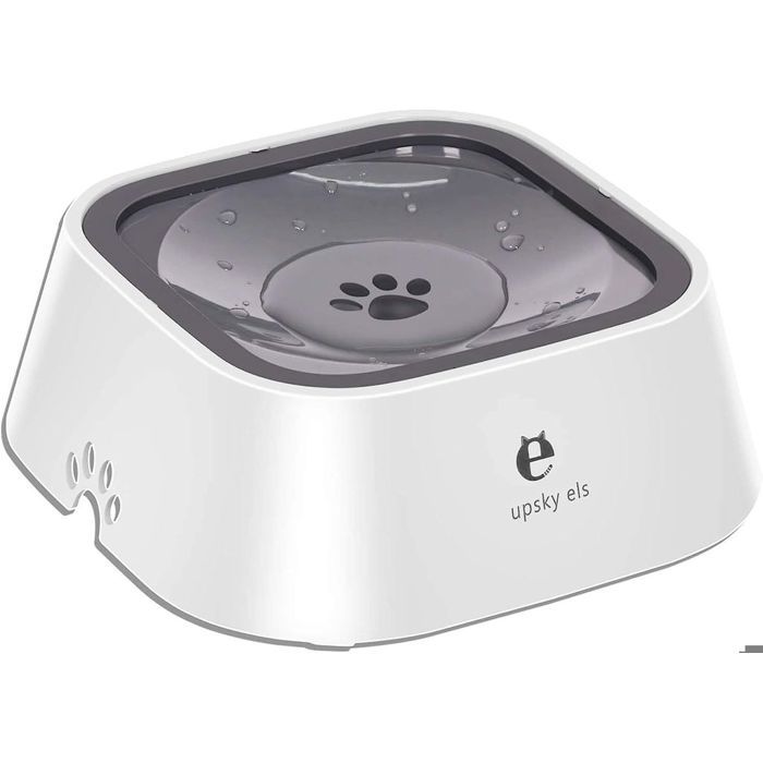 Meilleurs prix pour Gamelle anti-éclaboussures pour chien distributeur deau lent de 15 L anti-fuite avec support antidérapant gris