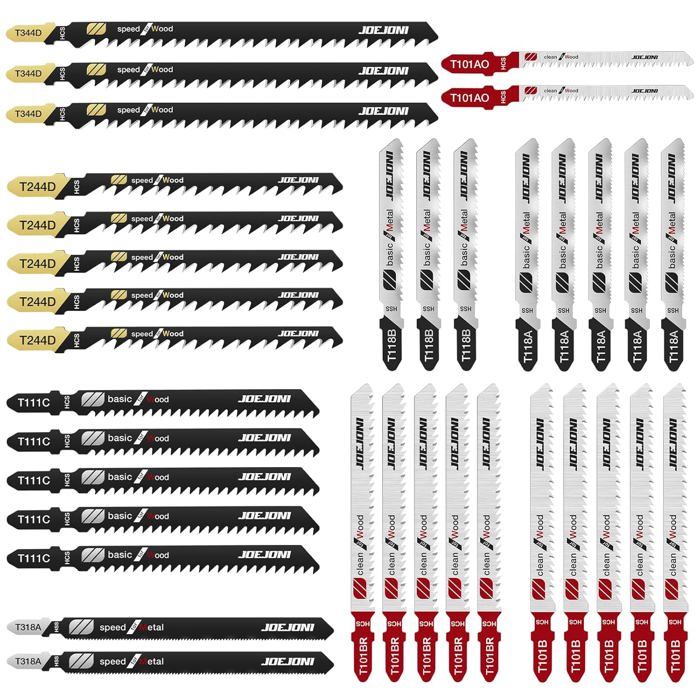 Lame De Scie Sauteuse JOEJONI Jeu De Lames De Scie Sauteuse, 35 Pces Lames De Scie Sauteuse à Lame Scie Sauteuse