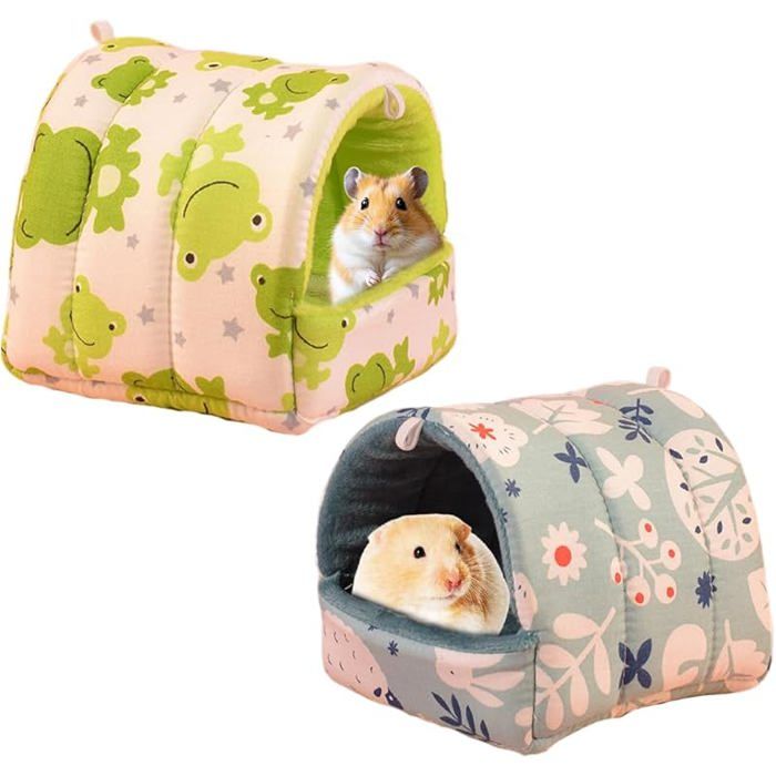 Meilleurs prix pour 2 Pièces Maison pour Cochon In Lit Lapin Peluche Petits Animaux Couchages Hiver Interieur pour Animaux Compagnie # CORBEILLE