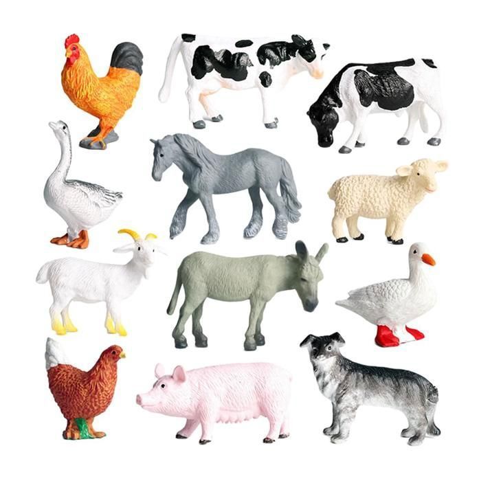 Ensemble de Figurines Animaux de la Ferme avec Accessoires - Coffret Ferme éduca