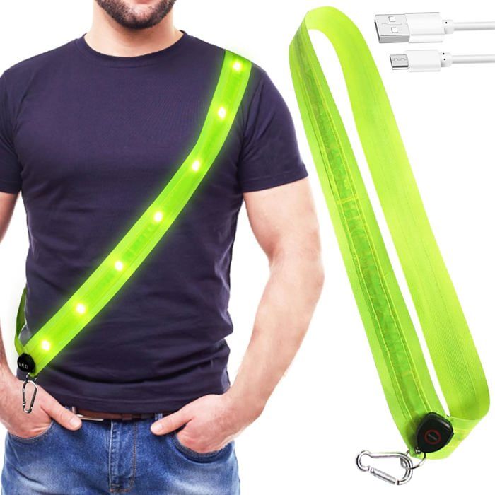 Lumière de course pour jogging avec ceinture réfléchissante lampe de course LED ceinture réfléchissante lampe de course LED