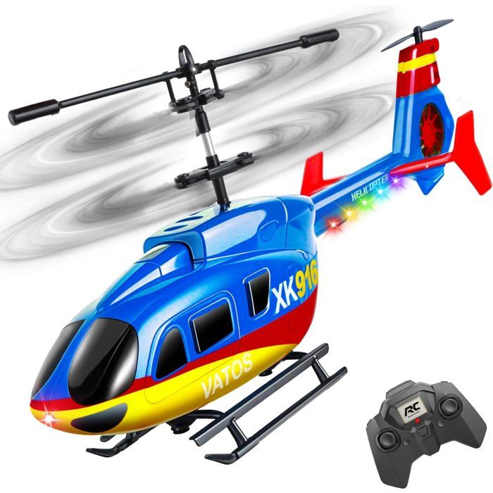 VEVOR Hélicoptère RC 2,4 GHz Mono-hélice – 4 Canaux, Gyroscope 6 Axes, 39 Min De Vol, Décollage 1 Touche, 8+