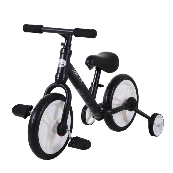 Draisienne Enfant 2-5 Ans Noir avec Pédales et Stabilisateurs Selle Réglable 85x36x54 cm Jouet Éducatif Premier Vélo Draisienne Enfant 2-5 Ans Noir avec Pédales et Stabilisateurs Selle Réglable 85x36x54 cm Jouet Éducatif Premier Vélo