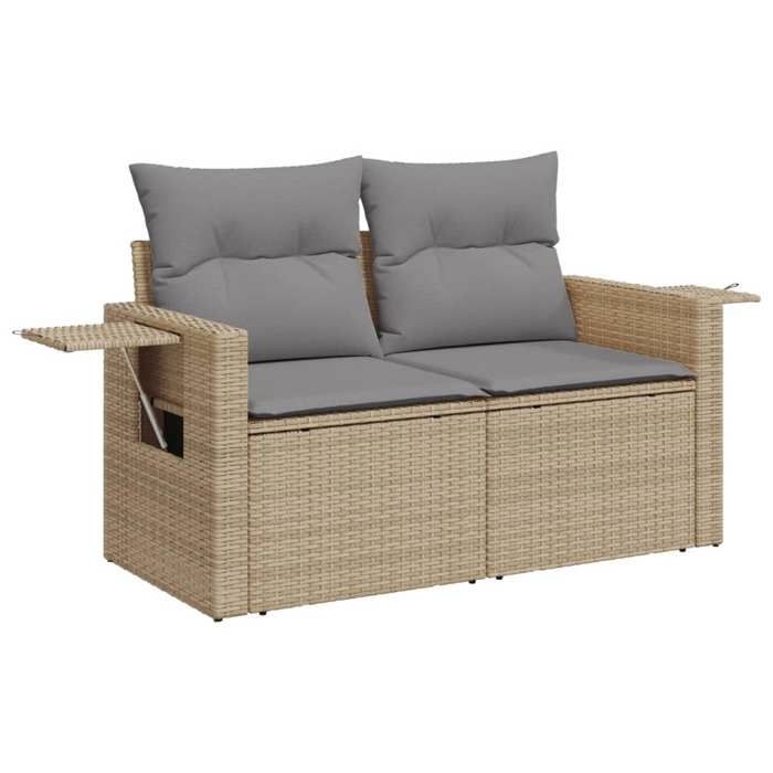 En PromotionCanapé de jardin - SHIELD Canapé dextérieur - Pour jardin - avec coussins 2 places beige résine tressée 3530571