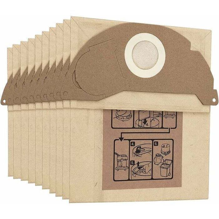 Sacs aspirateur de rechange - Kärcher - Lot de 10 sacs - Compatibles avec Kärcher WD2 MV2 WD2250 A2004 A2054
