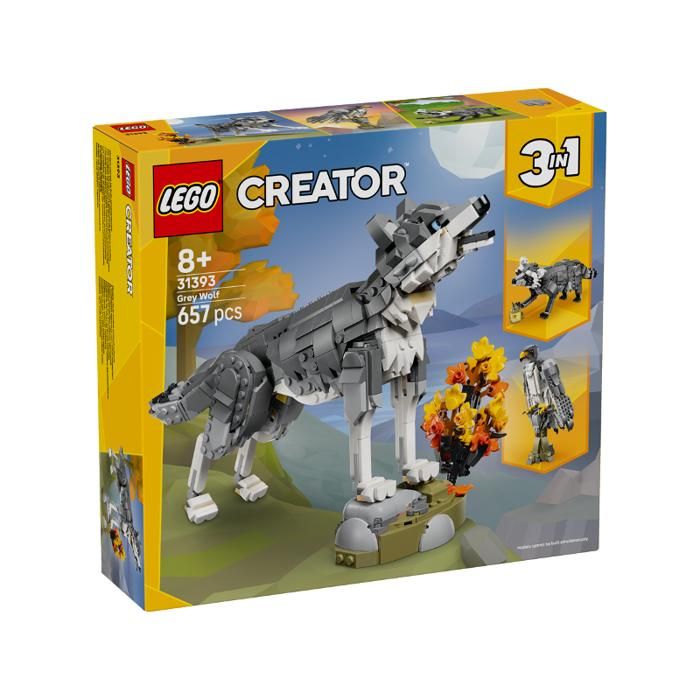 Sets de jeux de construction - LEGO - 31393 Le loup gris - Creator 3-en-1 - 8+ ans - Figurine articulée