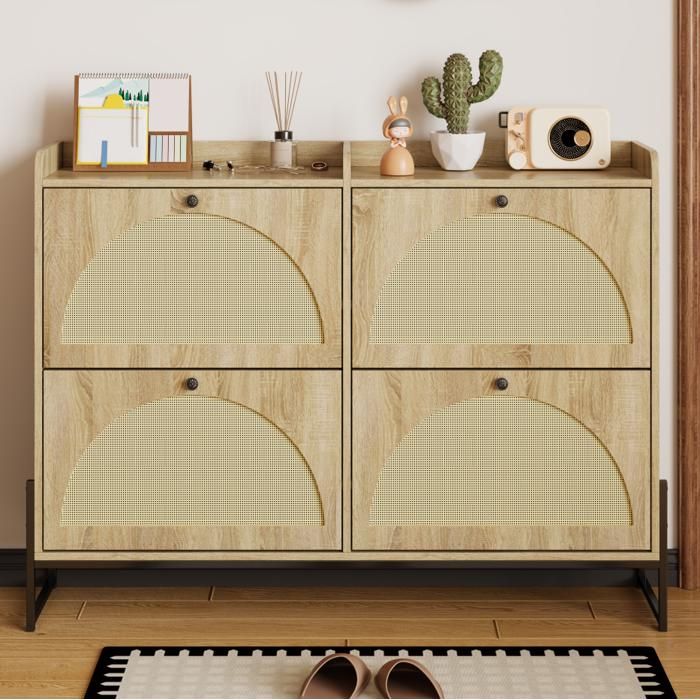 Armoire à chaussures à 4 volets étagère à chaussures réglable armoire à chaussures étroite étagère à chaussures 118x25x915cm