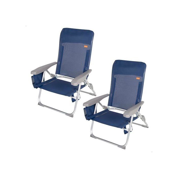 Chaise de plage - AKTIVE - Chaise de plage pliée plate - Très compacte - 6 positions réglable - Avec coussin et poche Chaise de plage - AKTIVE - Chaise de plage pliée plate - Très compacte - 6 positions réglable - Avec coussin et poche