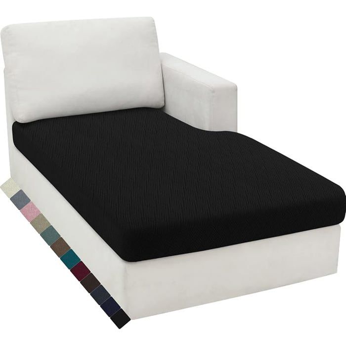 Housse coussin canapé extensible antidérapant universelle noir chaise longue