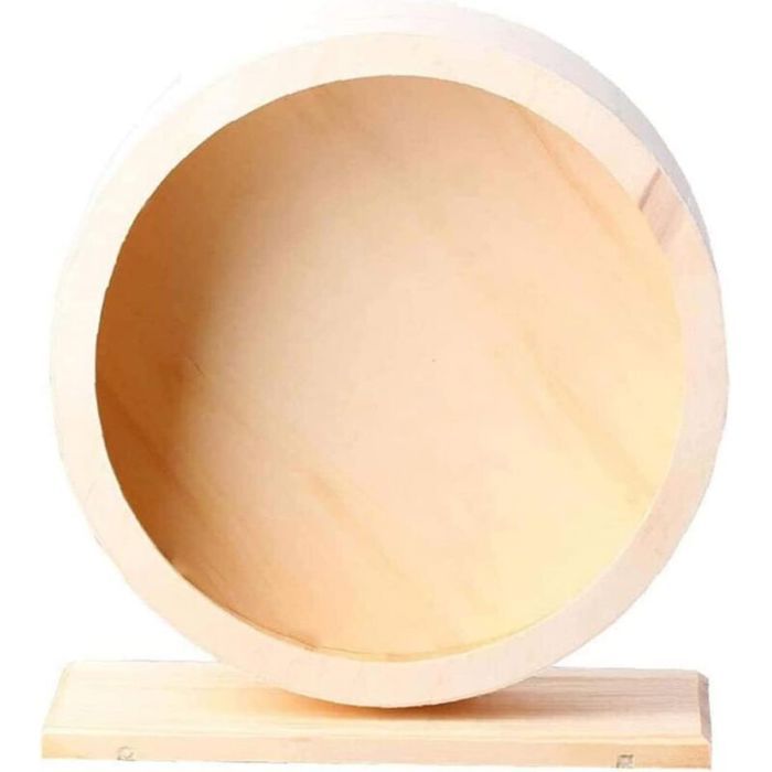 Roue Hamster Roue Hamster Silencieux Roue Bois Hamster Roue pour gerbilles Chinchillas Roue pour Petit Rongeur (S)