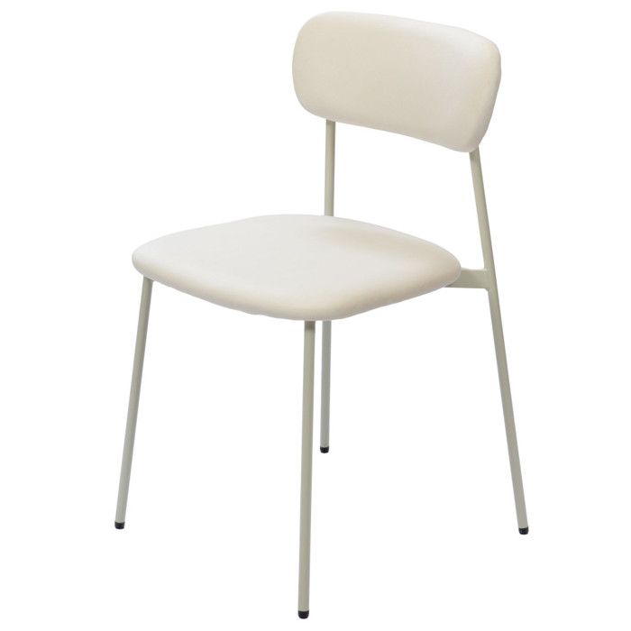 Chaise de salle à manger en velours blanc et métal Elma (lot de 2) - Amadeus Chaise de salle à manger en velours blanc et métal Elma (lot de 2) - Amadeus