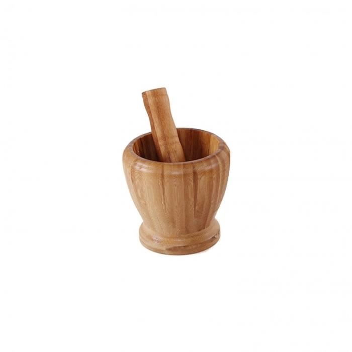 Mortier et pilon en bois faits à la main, écologiques et de haute qualité, couleur naturelle, pour herbes, épices, graines, assaisonnements et ail Mortier et pilon en bois faits à la main, écologiques et de haute qualité, couleur naturelle, pour herbes, épices, graines, assaisonnements et ail