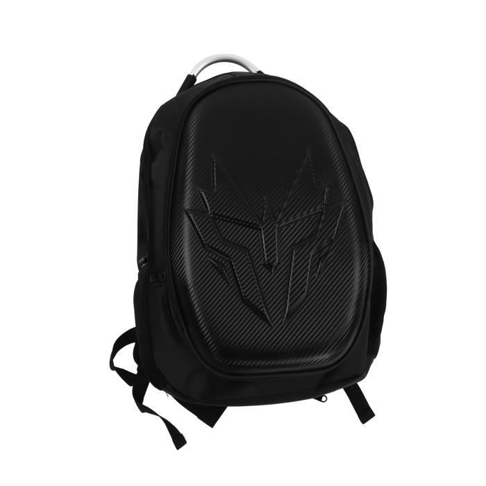 mjmoto Sac à dos de moto imperméable en fibre de carbone avec coque