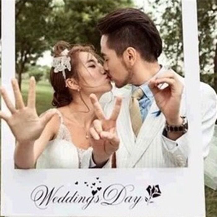 3pcs Creatifs Mariages Jour Bricolage Papier Photo Cadre Photo