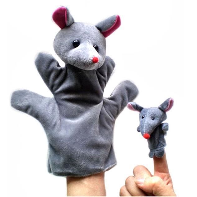 Toyvian Marionnettes à Main, 2pièces Peluche Douce pour Spectacles de Théâtre Jouet Éducatif pour Récits d'Histoires et Jeux de Rôle Marionnettes Famille pour Enfants et Adultes