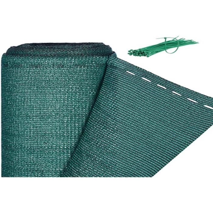 Brise-vue En Tissu HDPE 1,5x25 M – Vert, Anti-UV, Pour Clôture Et Balcon – Livré Avec Colliers De Serrage