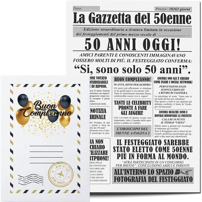 Idee Cadeau D Anniversaire Originale 50 Ans Pour Homme Journal Du 50 Ans Grande Carte De Vœux 50 Ans Pour Homme Idee Cad 357 Cdiscount Beaux Arts Et Loisirs Creatifs