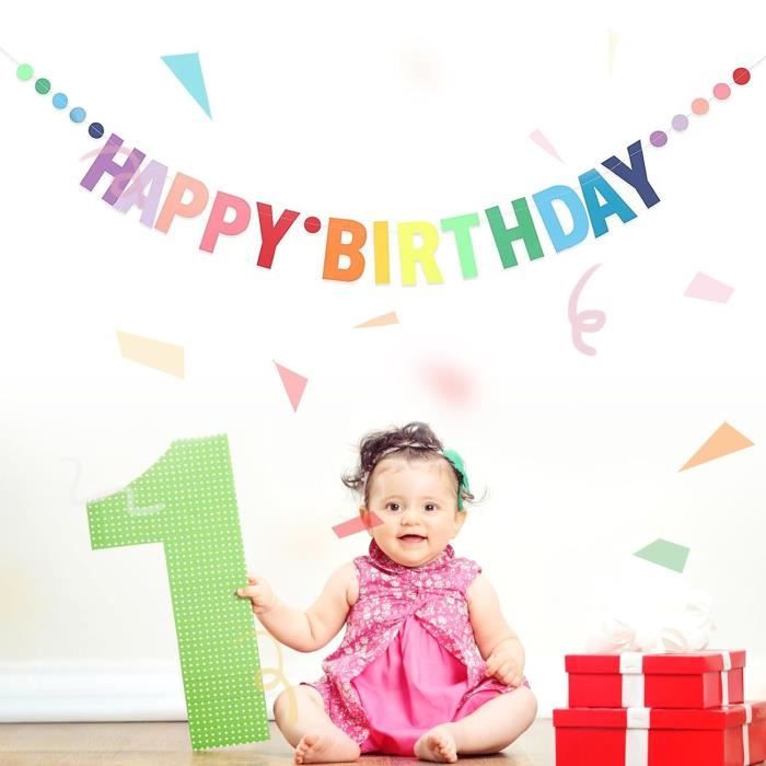Banderole Joyeux Anniversaire 1.1x1.86m Noir Et Or - Avec Autocollants Lettres/Chiffres, Décoration Fête DIY