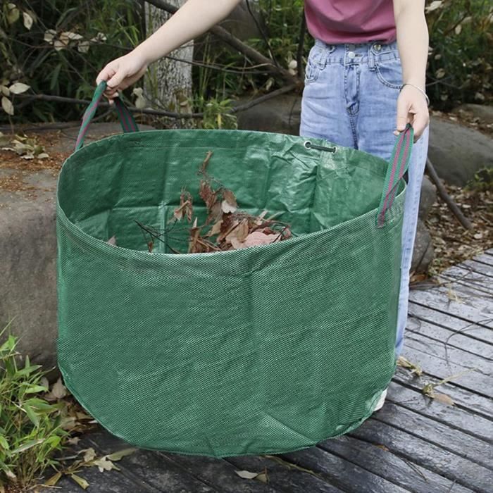 Sac à Déchets De Jardin Toolland - 272 Litres, Anneau De Renfort, Polyester Vert - Pliable Et Réutilisable
