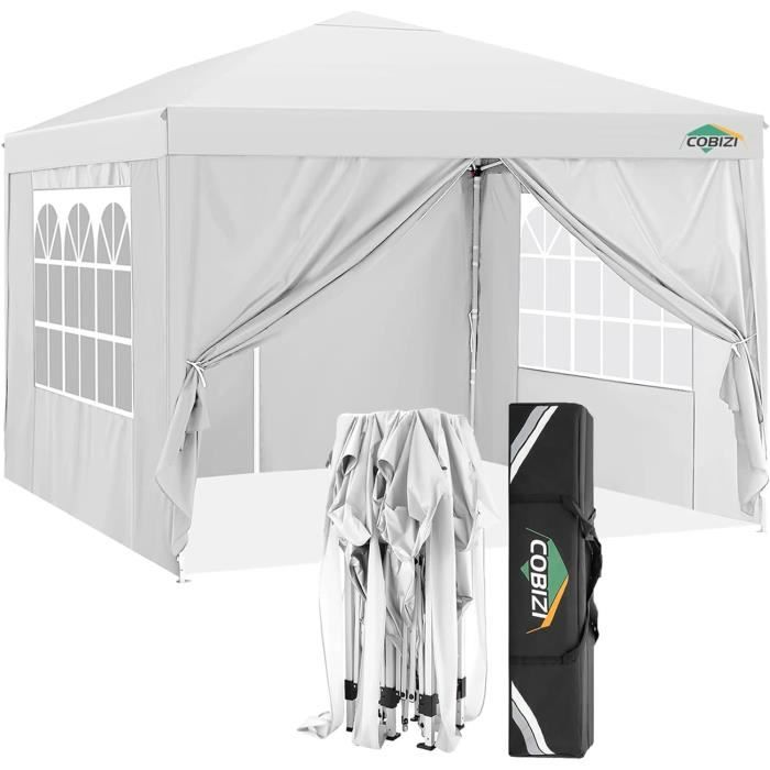 KANWOD Tonnelle Pliante 3x3m TORM - Barnum Jardin 9m² Avec 4 Parois Et 3 Fenêtres, Stable Pour Mariage, Événements, Marché