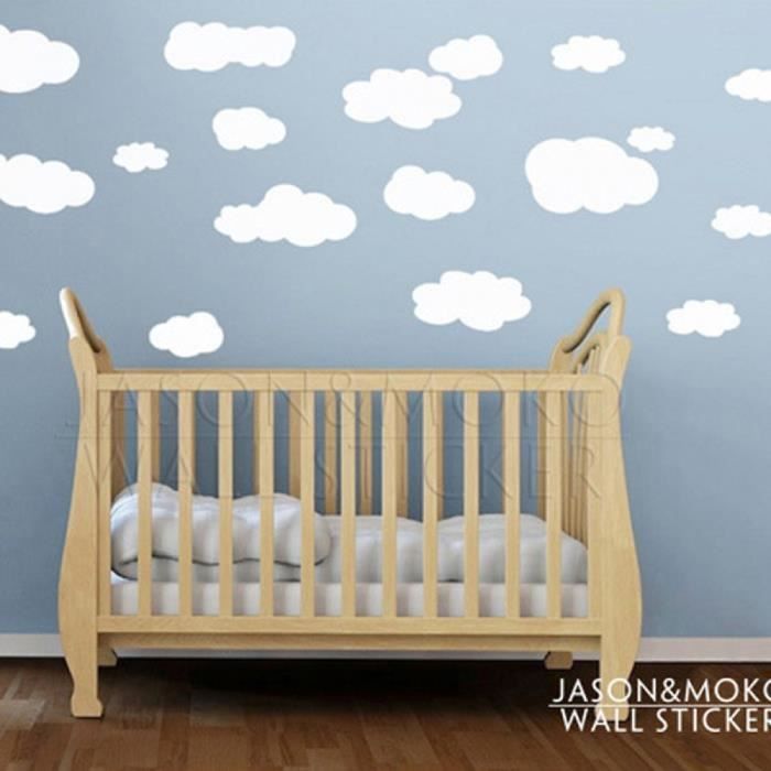 19 Pcs Blanc Nuage Vinyle Stickers Muraux Nursery Enfants Wallpaper Enfants Espace Bebe Decoration Fond De Chambre De 45 X 100 Cm Achat Vente Stickers Cdiscount
