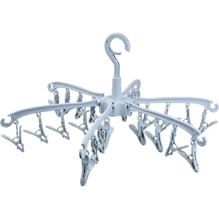 Lot 12 Cintres Pliables Avec Clips - Plastique Robuste 3 Couleurs Pour Voyage Et Maison