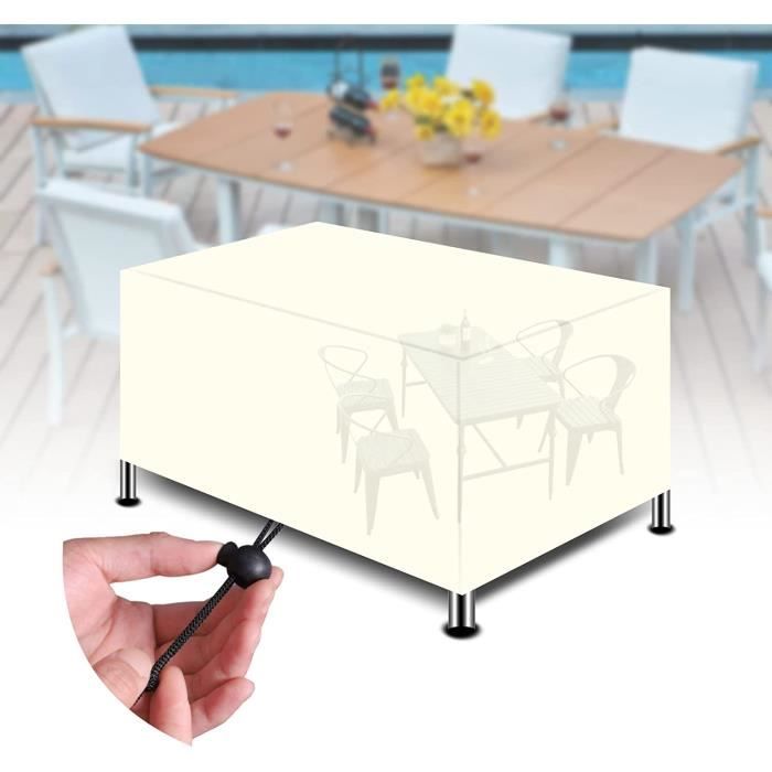 Housse De Protection Pour Mobilier De Jardin - 205x75x30 Cm, Tissu Oxford 420D Imperméable, Anti-UV, Coupe-vent, Noir