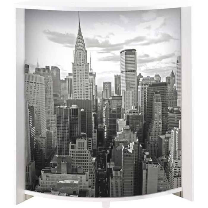 meuble comptoir bar 96 cm blanc 3 niches - new york 500