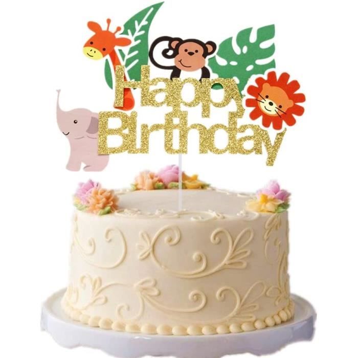 Decorations Pour Gateaux Jevenis Jungle Animaux Gateau Topper Jungle Safari Gateau Topper Jungle Theme Gateau D Annivers 3139 La Cave Cdiscount