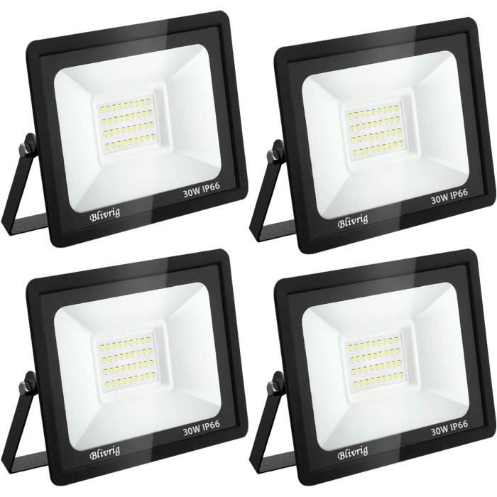 2 Projecteurs LED Extérieur Kelinvmi 30W - 3000lm Blanc Froid 6500K - IP66 Étanche