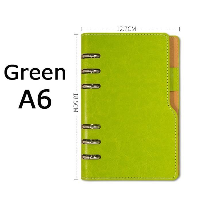 Pu Carnet De Notes En Cuir A5, 6 Anneaux Classeur Journal Pliable