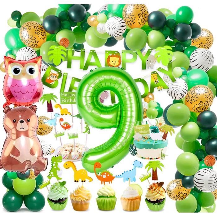 Déco Anniversaire 1 An Thème Jungle - Ballons Animaux Safari Pour Fille Ou Garçon