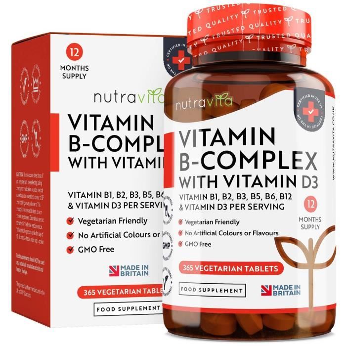 Vitamine B Complexe 365 jours en comprimés végétariens 8 formes de