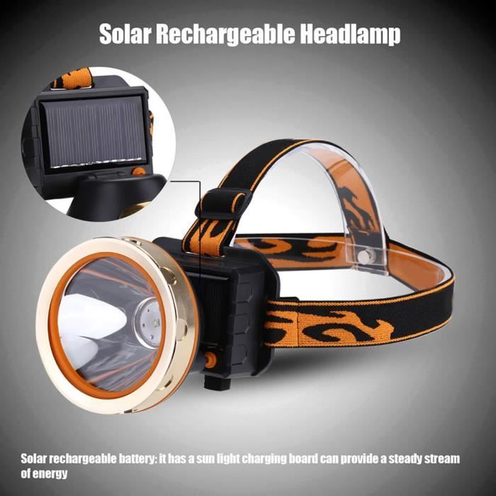 cuque lampe frontale solaire lampe frontale led rechargeable solaire 3 modes phare étanche randonnée camping lampe de poche