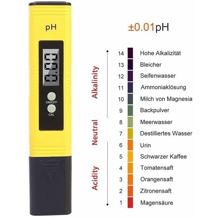 PH mètre Test d'eau potable taille du stylo testeur de PH
