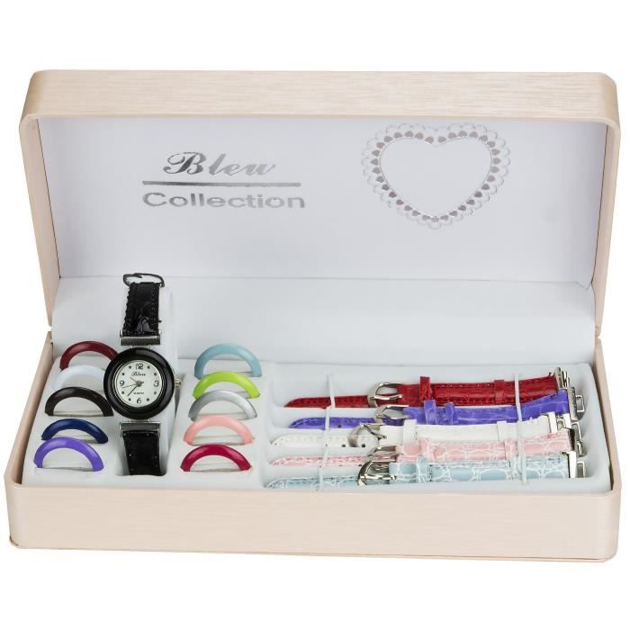 Coffret CadeauMontre fille cadrans et bracelets interchangeables