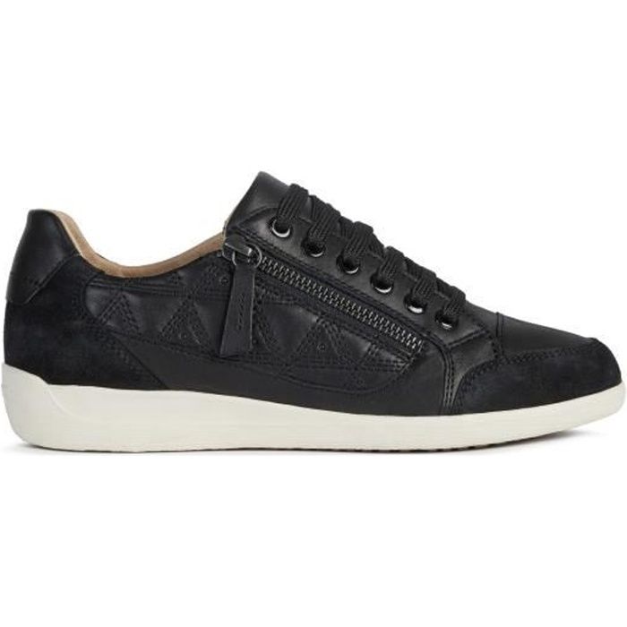 Baskets Femme GEOX 'D Myria C' Noir - Cuir - Zip - Respirantes - Légères - Adhérence