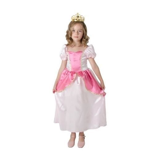 Robe princesse CESAR F095 Rose pour enfant de 5 à 7 ans - Licence Disney Princesses