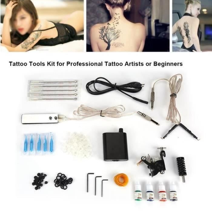 Kit d'outils de tatouage professionnel Kit d'aiguille de shader de doublure  Accessoires de machine de tatouage Ensemble Machine de tatouage rotative