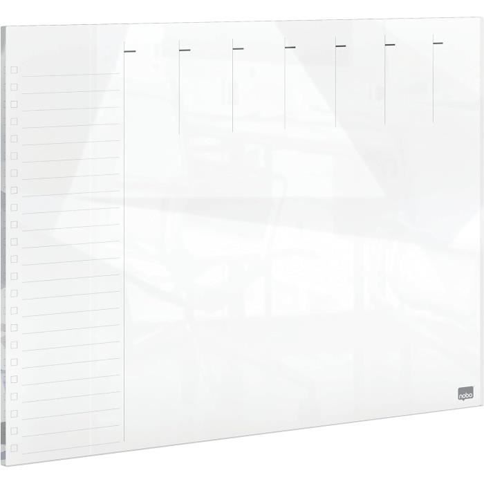 Mini Tableau Semainier Magnétique Nobo - Effaçable à Sec Avec Marqueurs Inclus